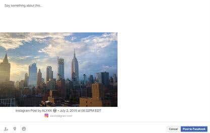 Sharing Instagram Posts On Other Platforms image 3 - Facebook sharing