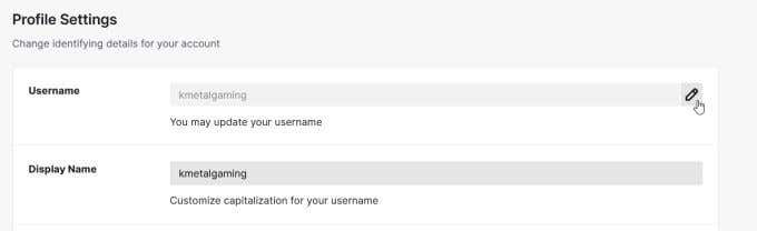 How to Change Your Twitch Name image 3 - username